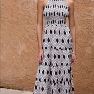 Phie Collective Oval Maxi Halter Dress Black